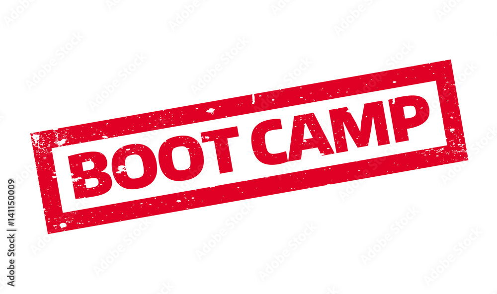 Fototapeta premium Boot Camp rubber stamp. Grunge design with dust scratches. Effects can be easily removed for a clean, crisp look. Color is easily changed.