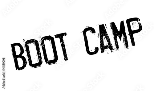 Boot Camp rubber stamp. Grunge design with dust scratches. Effects can be easily removed for a clean, crisp look. Color is easily changed.