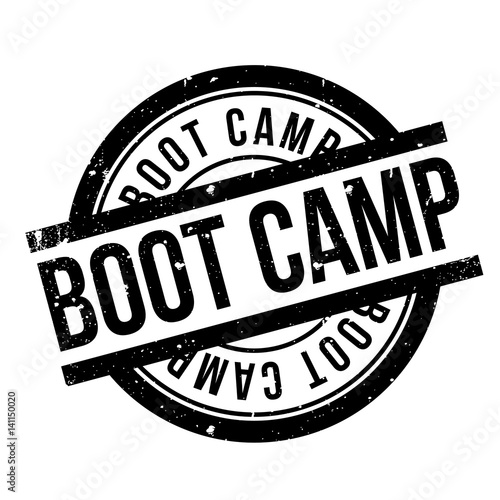 Boot Camp rubber stamp. Grunge design with dust scratches. Effects can be easily removed for a clean, crisp look. Color is easily changed.