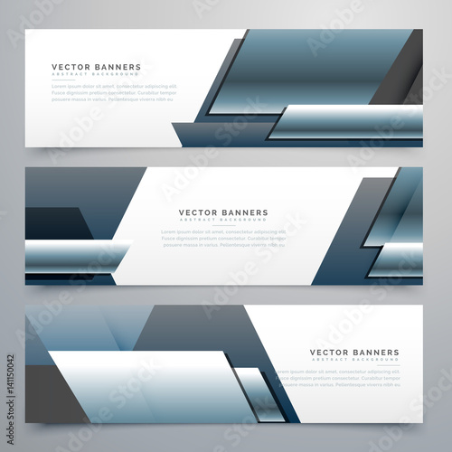 business banners set of three professional headers