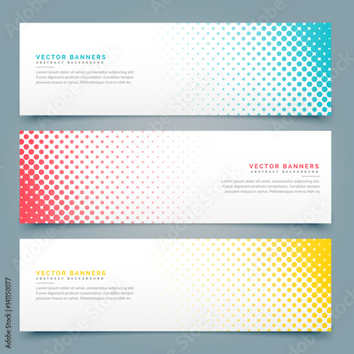 halftone banners and headers set design photo