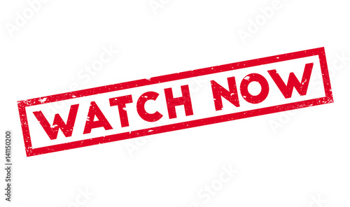 Watch Now rubber stamp. Grunge design with dust scratches. Effects can be easily removed for a clean, crisp look. Color is easily changed.