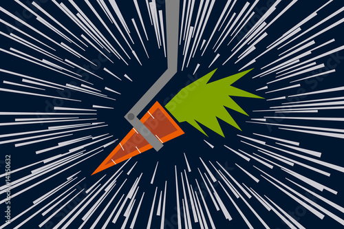 Carrot and stick, chasing carrot at light speed