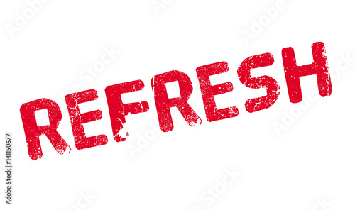 Refresh rubber stamp. Grunge design with dust scratches. Effects can be easily removed for a clean, crisp look. Color is easily changed.