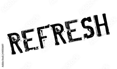 Refresh rubber stamp. Grunge design with dust scratches. Effects can be easily removed for a clean, crisp look. Color is easily changed.
