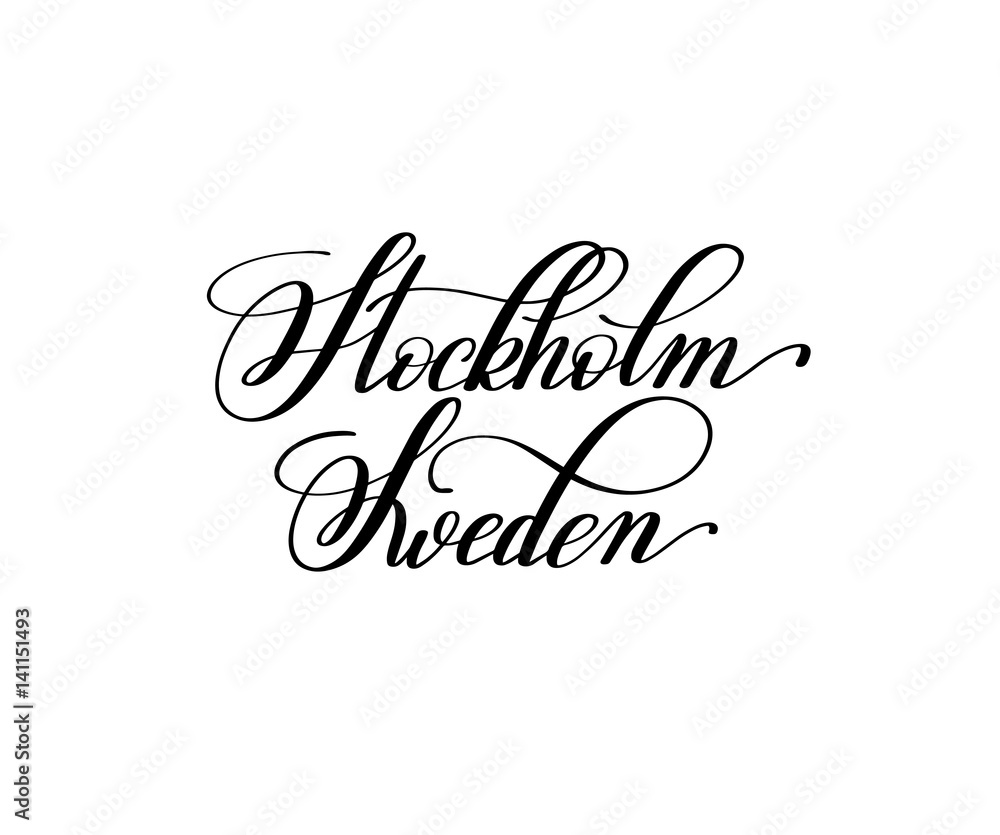 hand lettering the name of the European capital - Stockholm Swed hand lettering the name of the European capital - Stockholm Swed