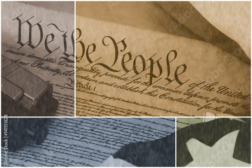 US Constitution with Hand Gun - Right To Keep and Bear Arms