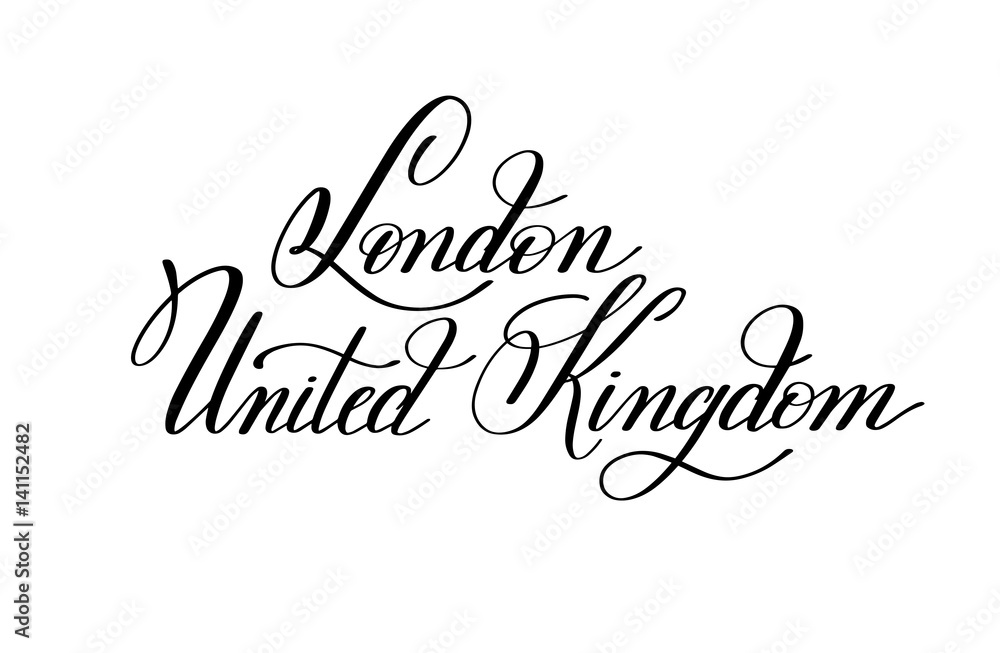 hand lettering the name of the European capital - London United 