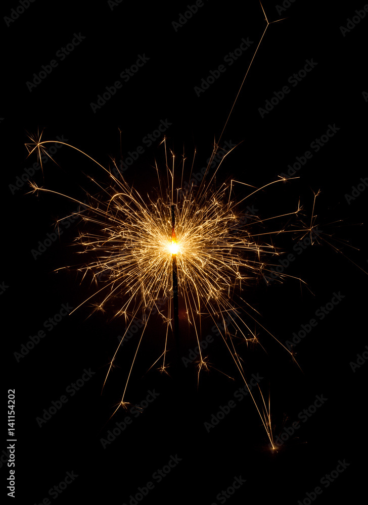 sparkler on black background