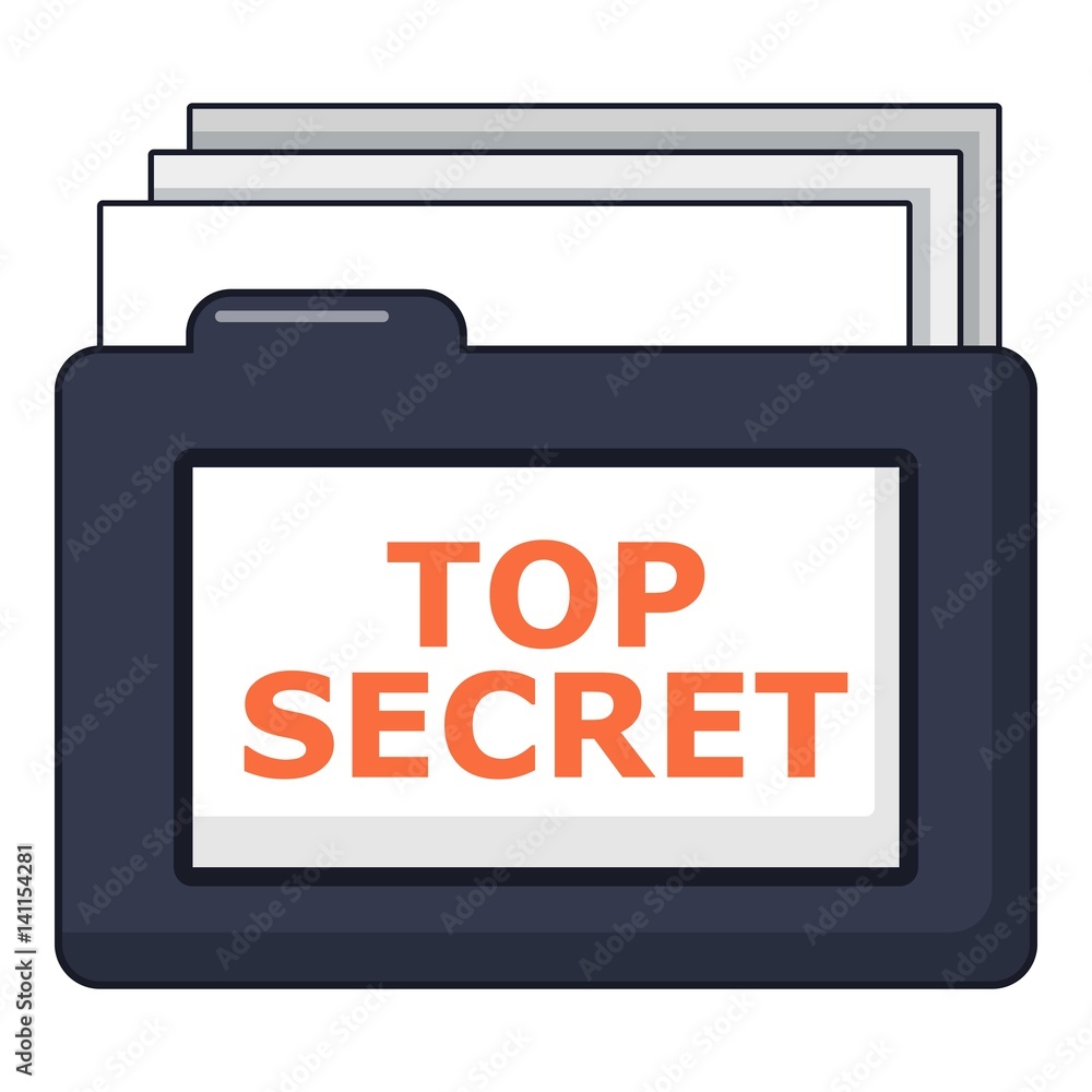 Top secret folder icon, cartoon style Top secret folder icon, cartoon style