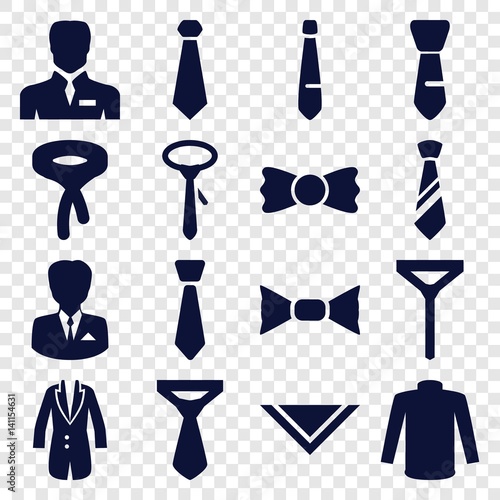 Set of 16 tie filled icons