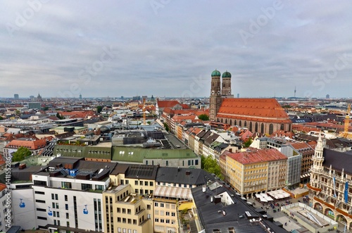 Skyline of Munich featuring Frauenkirche and Neues Rathaus
