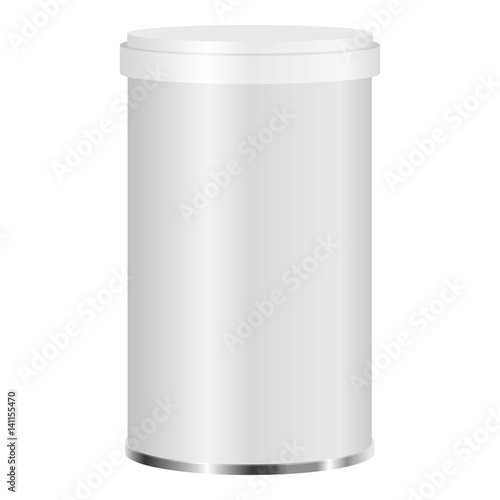 Wallpaper Mural White plastic jar mockup, realistic style Torontodigital.ca