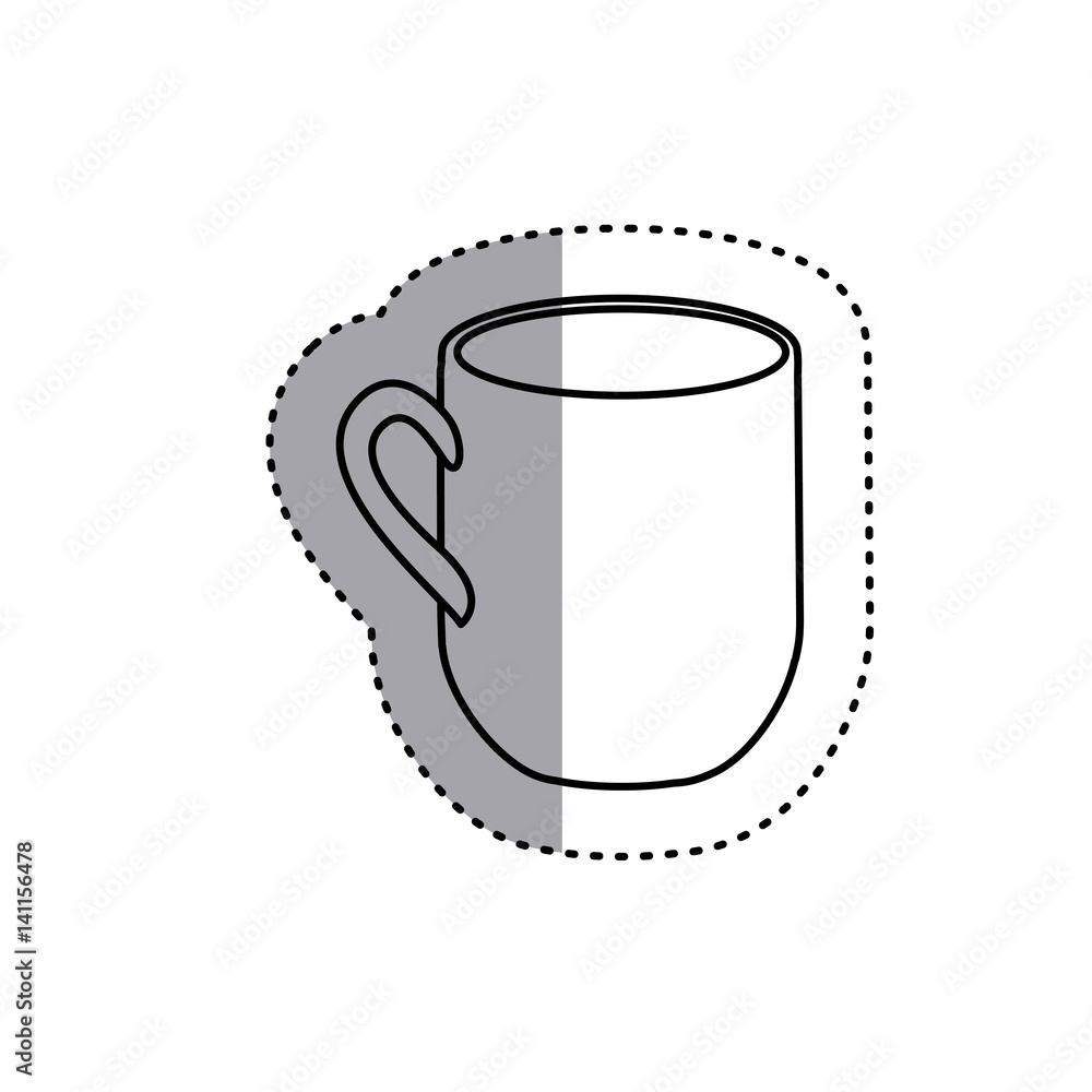sticker silhouette big mug with handle icon vector illustration sticker silhouette big mug with handle icon vector illustration