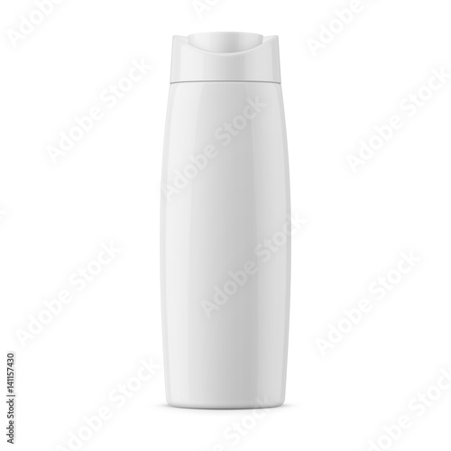 White shampoo bottle template.
