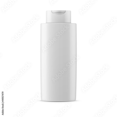 White glossy shampoo bottle template.