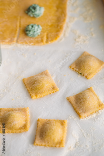 Ravioli with spinach and ricotta cheese