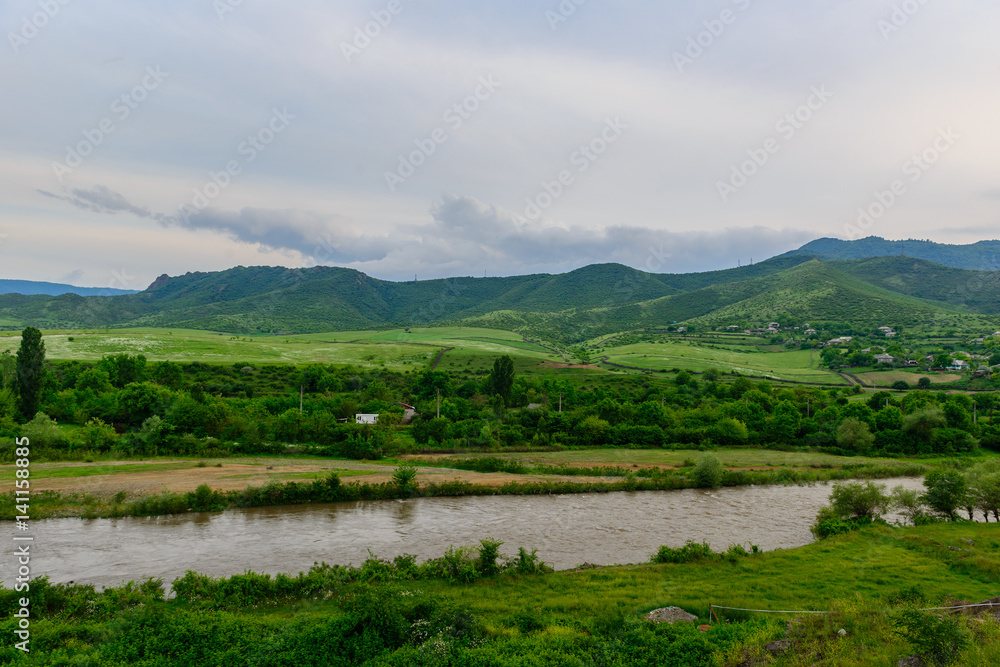 Amazing landscape with Debed river, Armenian-Georgian border