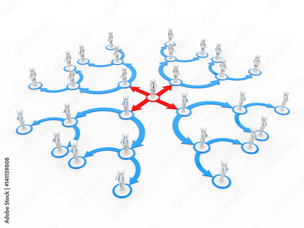 Naklejka premium Concept image representing network, networking, connection, social networks, communications. 3d render