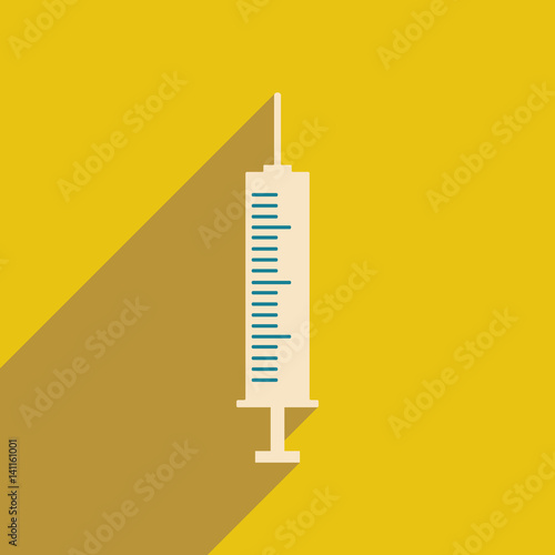 Flat with shadow icon and mobile applacation hypodermic