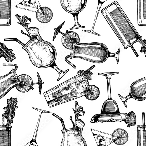 pattern with different cocktails