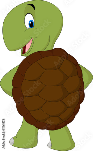 Cartoon cute turtle posing