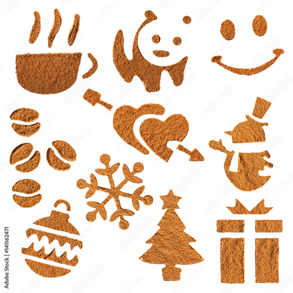 Stenciled symbols of cocoa Stenciled symbols of cocoa