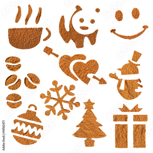 Stenciled symbols of cocoa
