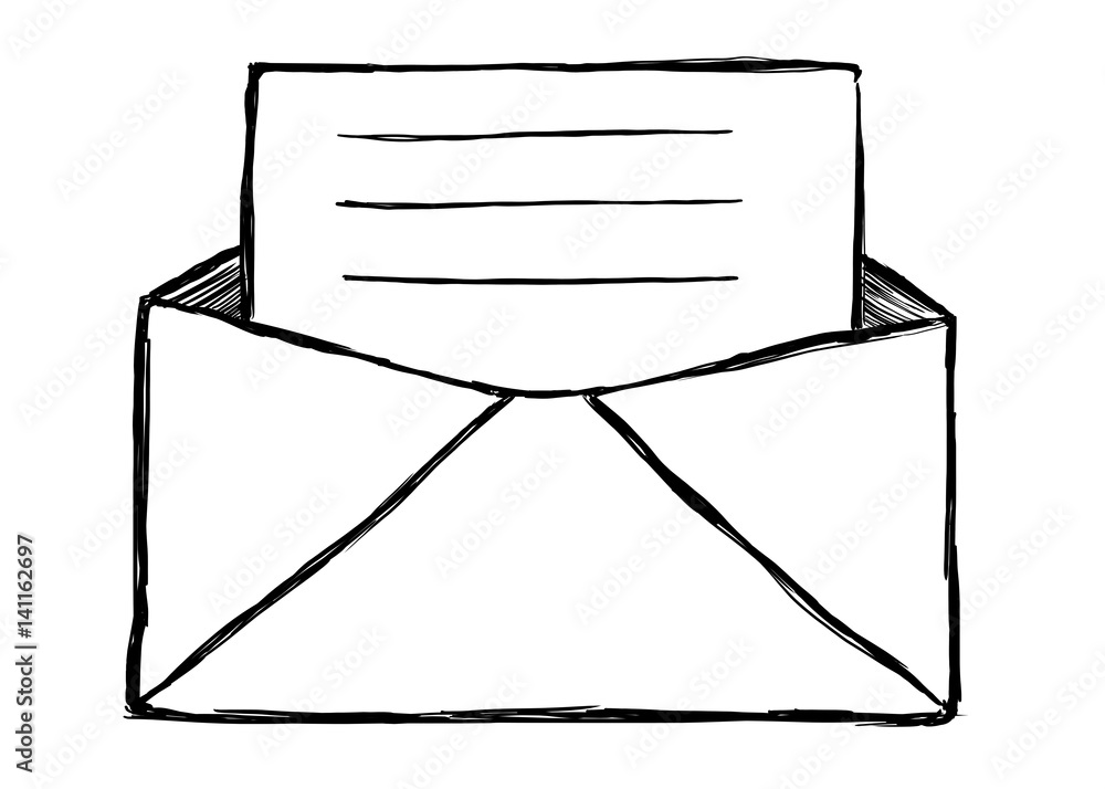 Hand drawn email icon illustration Hand drawn email icon illustration