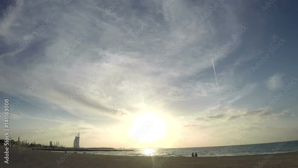 Dramatic sunset in Dubai, timelapse video Dramatic sunset in Dubai, timelapse video