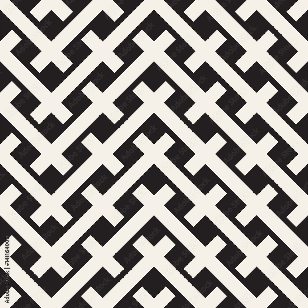 Weave Seamless Pattern. Stylish Repeating Texture. Black and White Geometric Vector Illustration. Weave Seamless Pattern. Stylish Repeating Texture. Black and White Geometric Vector Illustration.