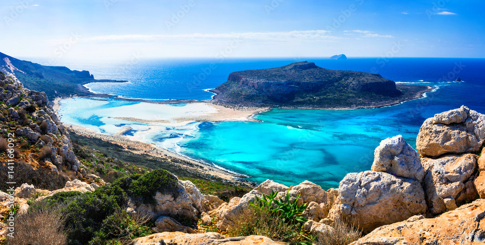 Naklejka premium niesamowita sceneria greckich wysp - zatoka Balos na Krecie