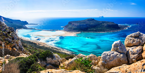 amazing scenery of Greek islands - Balos bay in Crete photo