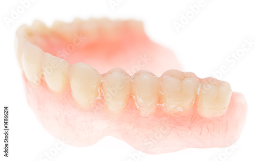 false teeth on a white background