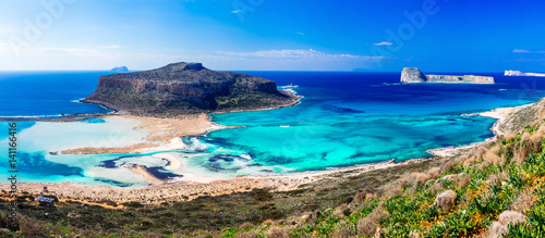 Fototapeta Naklejka Na Ścianę i Meble -  Amazing Greece- most beautiful beaches. Impressive Balos bay, Crete island