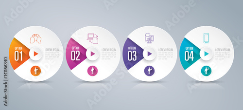 Infographic design vector and business icons with 4 options.