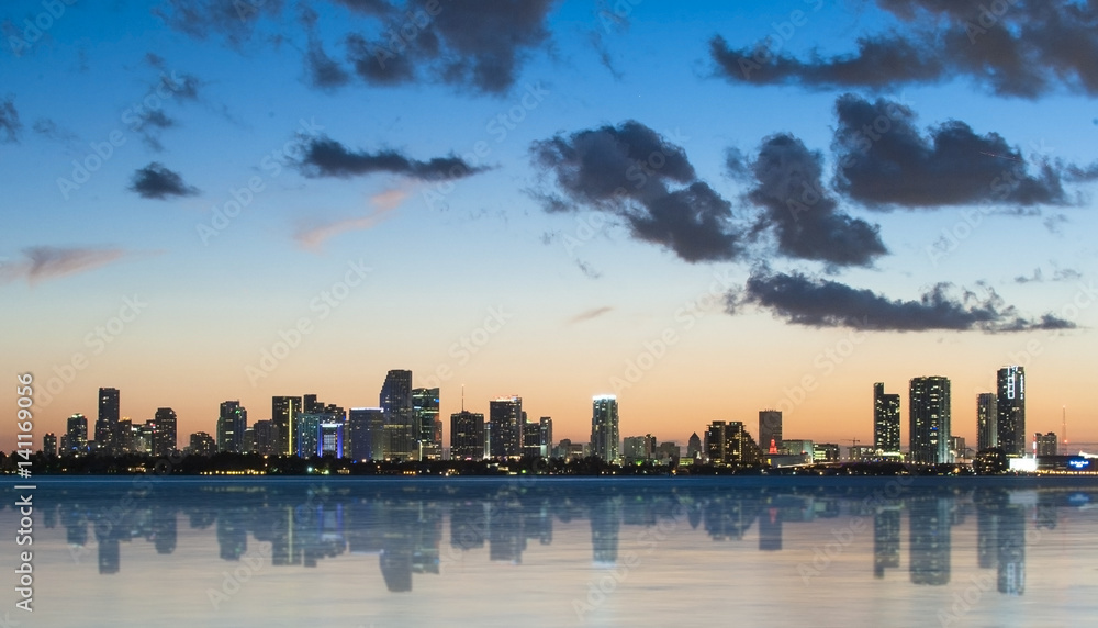 Miami Beach Skyline at Sunset