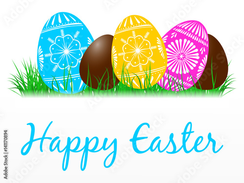 happy easter - eggs