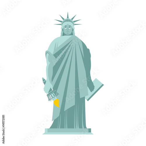 Statue of Liberty Sad. sorrowful landmark  America. Sculpture Architecture USA