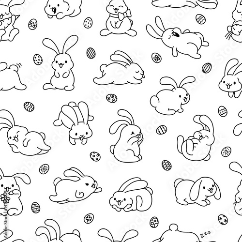 Easter Bunny Vector Seamless Pattern