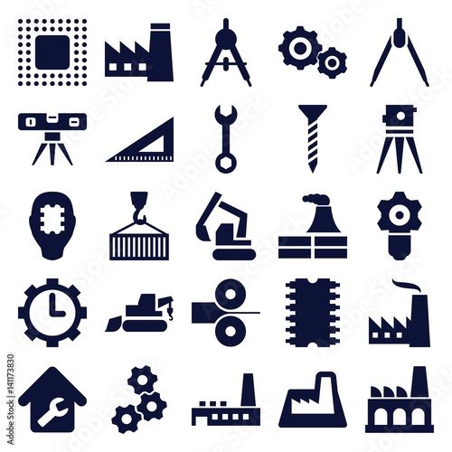 Set of 25 engineering filled icons