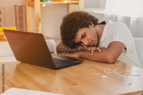 Obraz na plátně Get tired of working at the computer
