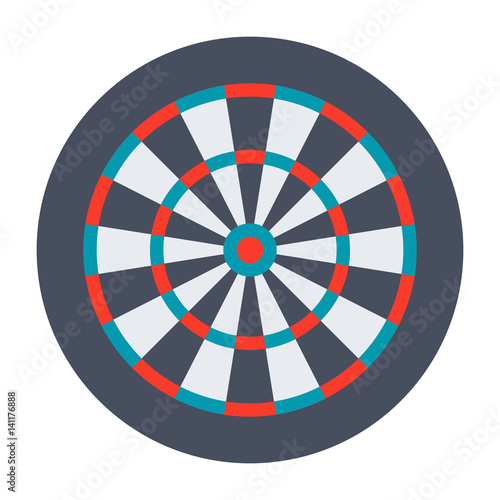 Dartboard for darts game, vector illustration in flat design