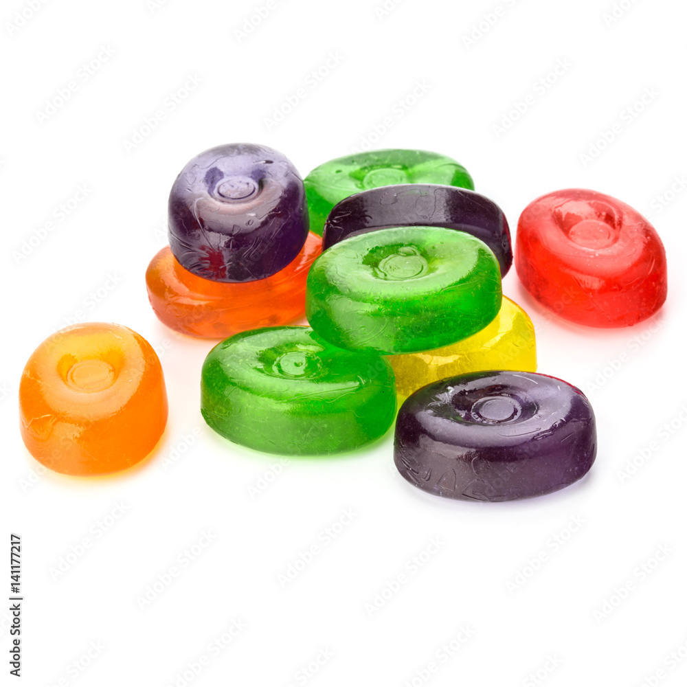 colorful fruit hard sugar candies, boiled sweeties or sugar plums