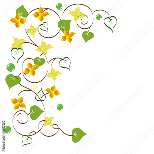 background of abstract flowers and leaves