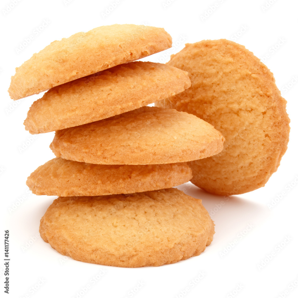stacked short pastry cookies isolated on white background stacked short pastry cookies isolated on white background
