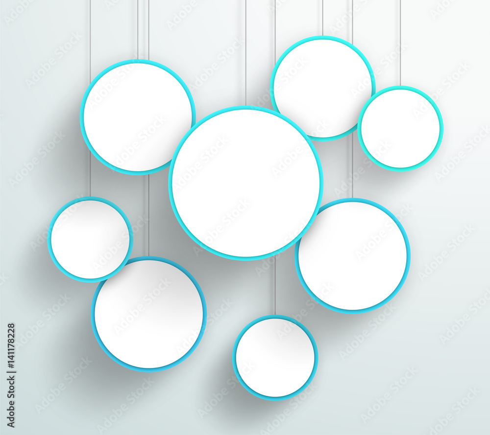 Vector 3d Blue Circle Signs Hanging Design Vector 3d Blue Circle Signs Hanging Design