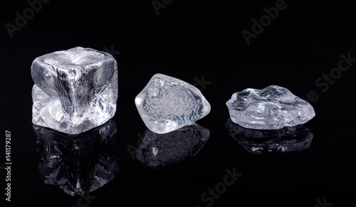 ice cubes on black background