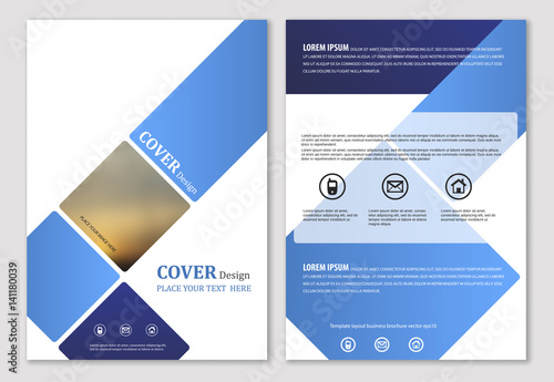 Template layout for annual report brochure flyer cover design vector