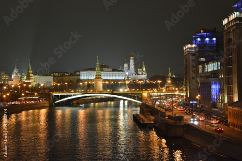 Moscow Kremlin at night.